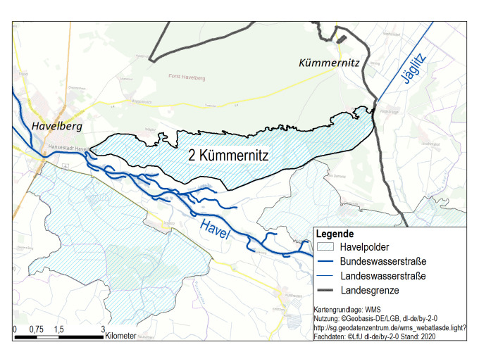 Kartenauschnitt Polder Kümmernitz